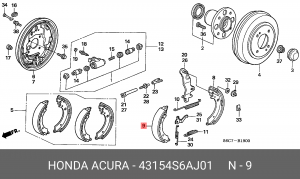 Комплект тормозных колодок 43154-S6A-J01 HONDA