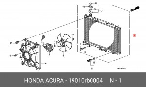 Радиатор охлаждения ДВС 19010-RB0-004 HONDA