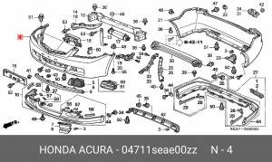 Бампер передний 04711SEAE00ZZ HONDA
