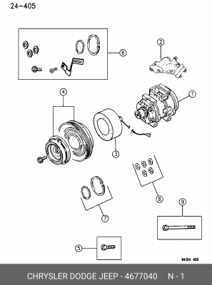 Компрессор, кондиционер 4677040 CHRYSLER