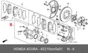 Тормозной суппорт 45210SM5A01 HONDA