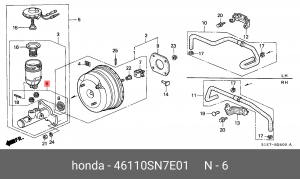Ремкомплект, главный тормозной цилиндр 46110SN7E01 HONDA