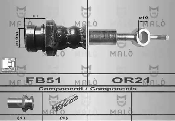Тормозной шланг 80389 MALO