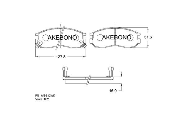 Колодки тормозные дисковые AN312WK AKEBONO