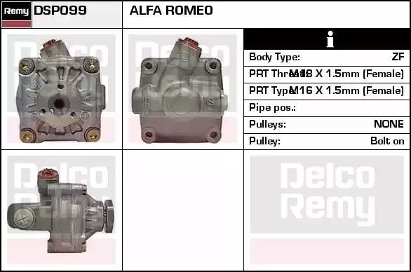 Гидравлический насос, рулевое управление DSP099 DELCO REMY