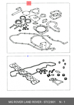 Комплект прокладок, блок-картер двигателя STC2801 LAND ROVER