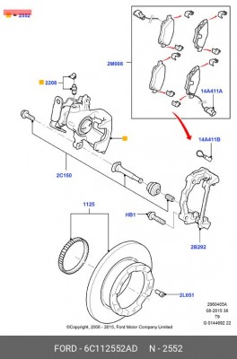 Тормозной суппорт 6C11-2552-AD FORD