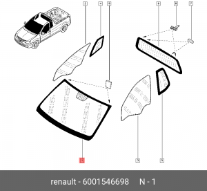 Стекло ветровое 6001546698 RENAULT