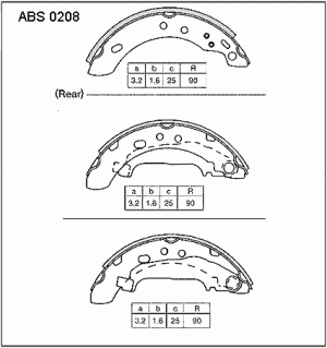 Колодки тормозные барабанные ABS0208 ALLIED NIPPON