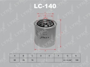 Фильтр масляный двигателя LC-140 LYNXAUTO