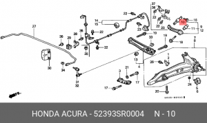 Подвеска, рычаг независимой подвески колеса 52393-SR0-004 HONDA