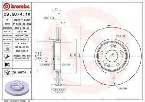Тормозной диск 09.9074.10 BREMBO