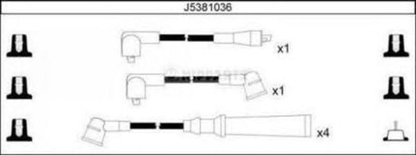 Ккомплект проводов зажигания J5381036 H B JAKOPARTS NIPPARTS