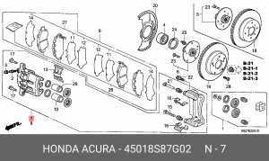 Тормозной суппорт 45018S87G02 HONDA