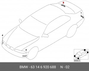 Светоотражатель - катафот 63 14 6 920 688 BMW