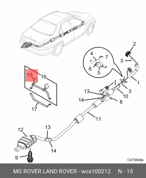Кронштейн, система выпуска ОГ WCS100212 MG ROVER LAND ROVER