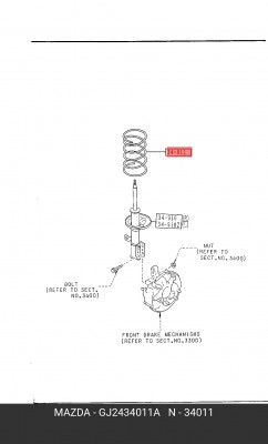 Пружина ходовой части GJ24-34-011A MAZDA