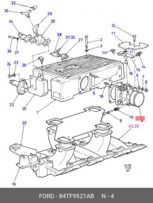 Патрубок дроссельной заслонки 84TF9521AB FORD