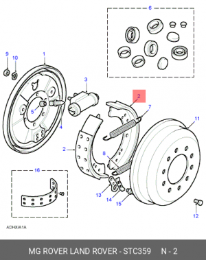 Комплект тормозных колодок STC359 LAND ROVER