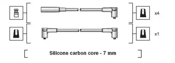 Ккомплект проводов зажигания 941318111020 MAGNETI MARELLI