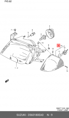 Фонарь указателя поворота 35601-80EA0 SUZUKI