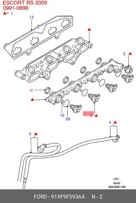 Клапанная форсунка 91XF-9F593-AA FORD