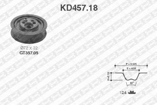 Комплект ремня ГРМ KD457.18 NTN SNR