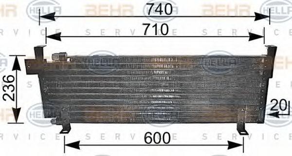 Конденсатор, кондиционер 8FC351037001 HELLA