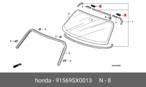 Клипса крепежная 91569SX0013 HONDA