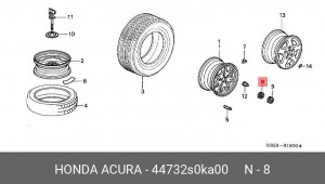 Колпак декоративный колесного диска 44732S0KA00 HONDA