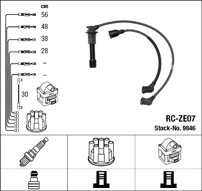 Ккомплект проводов зажигания RCZE07 NGK NTK