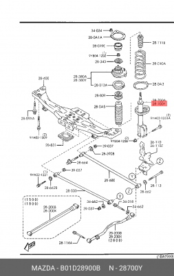 Амортизатор подвески B01D28900B MAZDA