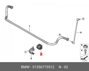 Подвеска, стабилизатор 31 35 6 773 512 BMW