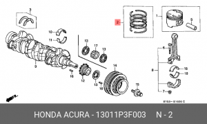 Кольца поршневые (комплект) 13011P3F003 HONDA