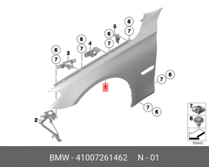 Крыло переднее 41 00 7 261 462 BMW