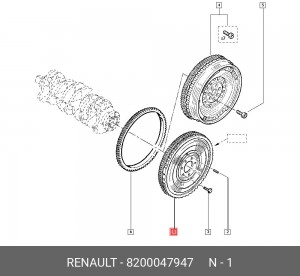 Маховик коленвала 8200047947 RENAULT