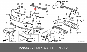 Кронштейн крепления бампера 71140SWAJ00 HONDA