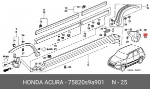 Деталь 75820S9A901 HONDA