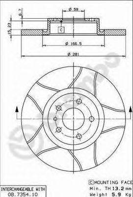 Тормозной диск 08.7354.75 BREMBO