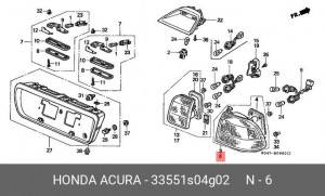 Задний фонарь 33551S04G02 HONDA