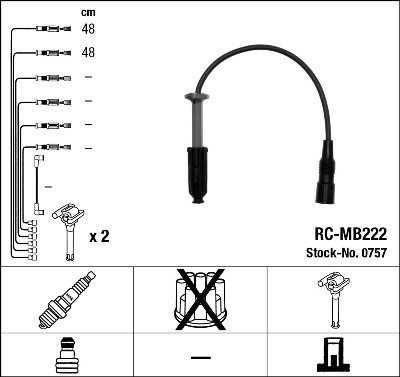 Ккомплект проводов зажигания RCMB222 NGK NTK