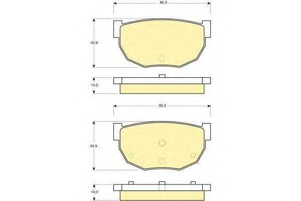 Комплект тормозных колодок, диско 6103069 GIRLING