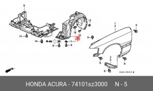 Подкрылок 74101SZ3000 HONDA