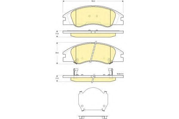 Комплект тормозных колодок, диско 6133679 GIRLING