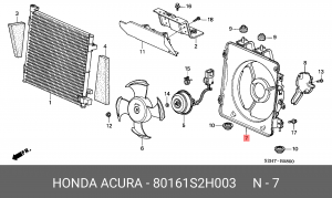 Вентилятор, конденсатор кондиционера 80161S2H003 HONDA