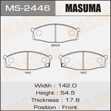 Колодки тормозные дисковые MS2446 MASUMA