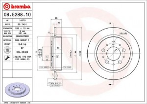 Тормозной диск 08.5288.10 BREMBO