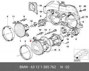 Рассеиватель 63 12 1 385 762 BMW
