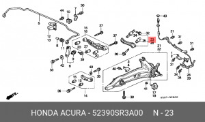 Рычаг независимой подвески колеса, подвеска колеса 52390-SR3-A00 HONDA