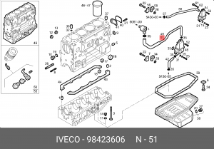 Масляный шланг 98423606 IVECO